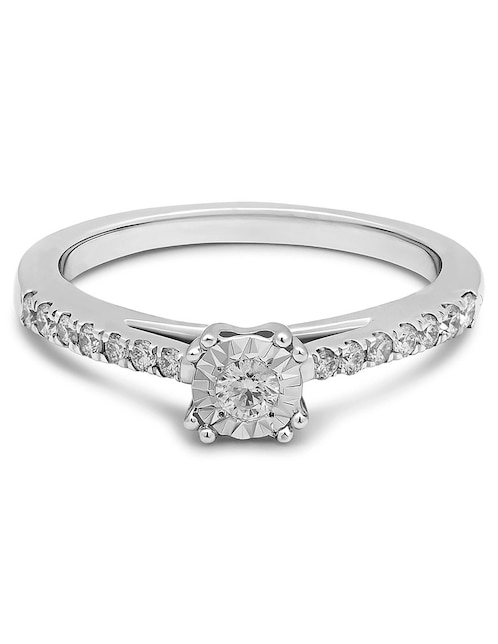 Anillo 14 k de oro diamante pavé 1