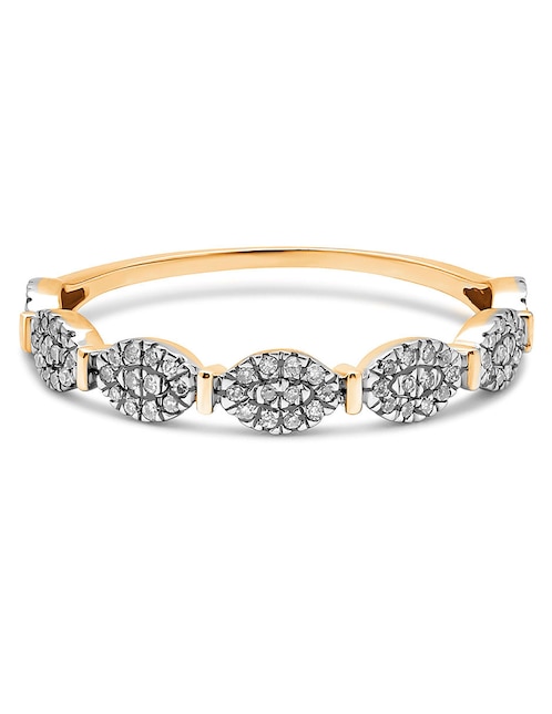 Anillo ovalado Jayda 14 k de oro diamante pavé