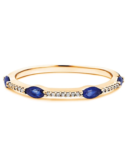 Anillo ovalado 14 k de oro topacio y diamante brillante 1