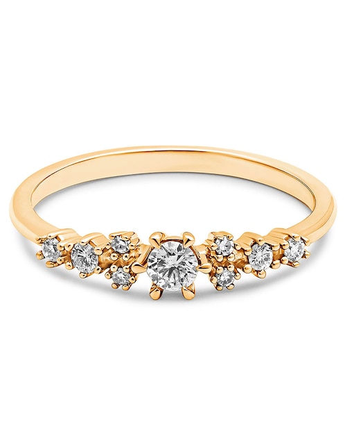 Anillo Jayda 14 k de oro diamante pavé