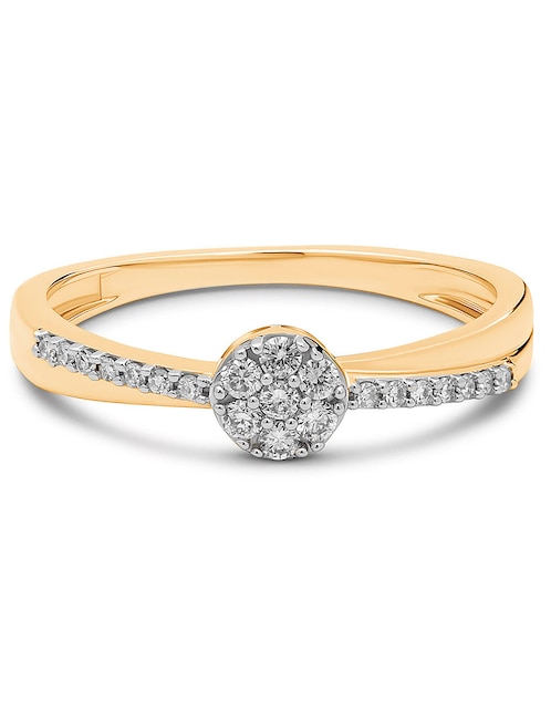 Anillo 14 k de oro diamante pavé 1