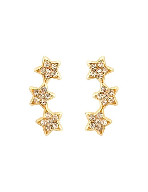 Broqueles de estrella de oro con acabado brillante zirconia
