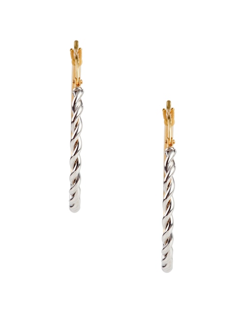 Aretes de aro redondos de oro 14 k con acabado pulido 1