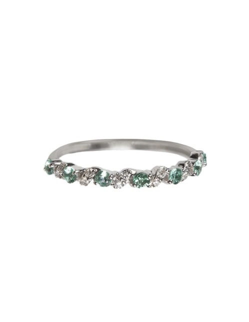 Anillo 14 k de oro esmeralda y diamante brillante 1