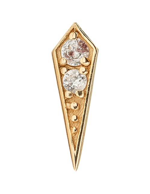 Piercing de rombo de oro 14 k con acabado pulido zirconia 1
