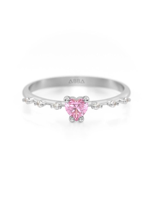 Anillo de corazón 10 k de oro zirconia brillante 1
