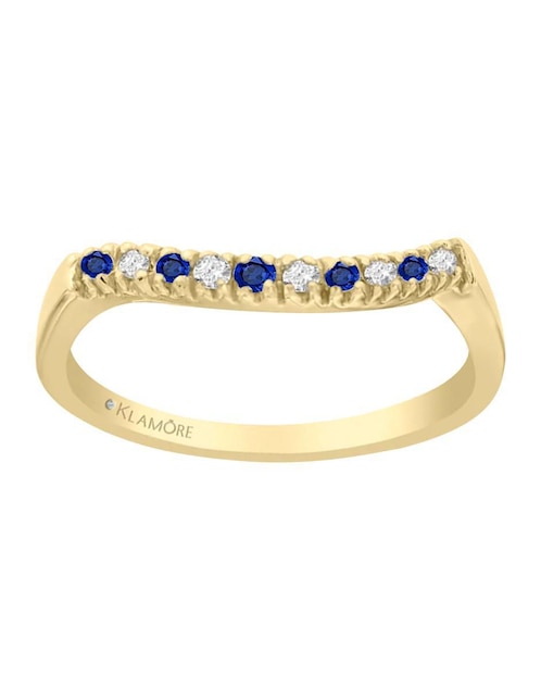 Churumbela de oro amarillo 14 k Fascinare Coral zafiro y diamante