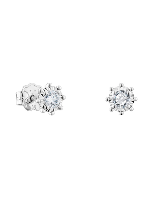 Broqueles circulares Les Classiques de oro blanco con acabado pavé diamante