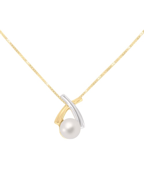 Colgante y dije Fianelli Diamond Union de oro amarillo 14 K perla
