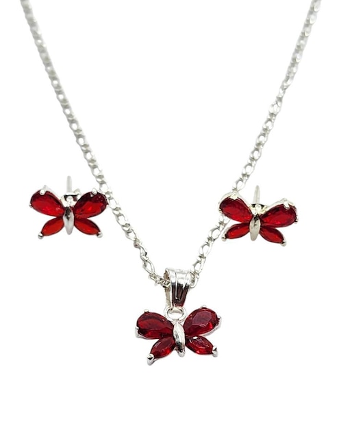Imagen de producto Aretes y collar de mariposa Limerence by Claudia Herrera Insecto de plata P925 zirconia