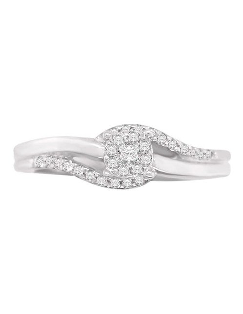 Solitario de oro blanco 14 k Mabel diamante 1