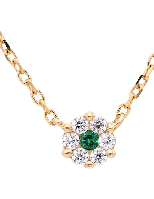 Collar con dije de flor de oro 14 K 1