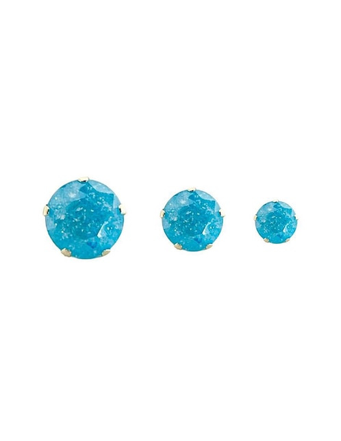 Set de aretes redondos Mancini de oro con acabado brillante zirconia