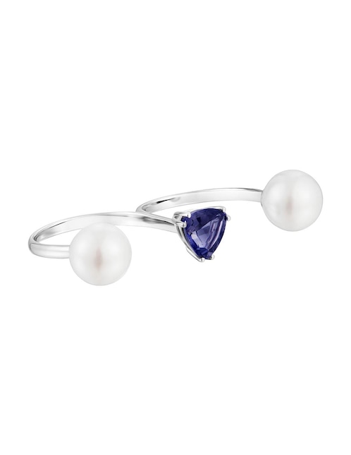 Anillo con gema Tous Ivette 18 k de oro blanco perla brillante