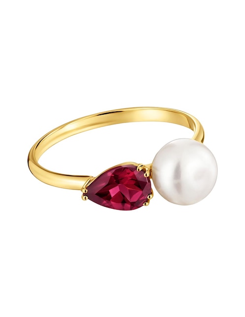 Anillo con gema Tous Ivette 18 k de oro rodolita brillante