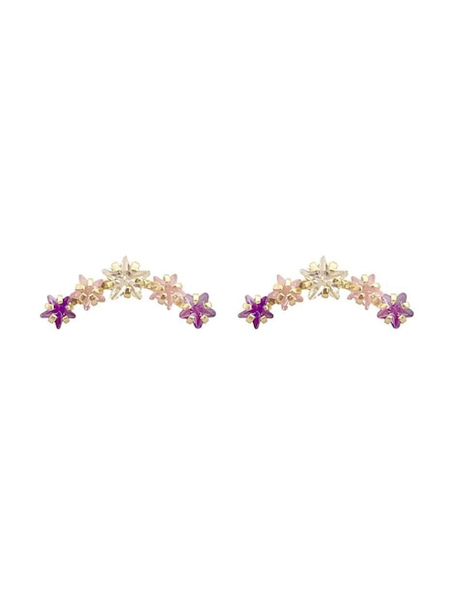 Broqueles de estrella Mancini de oro con acabado brillante zirconia