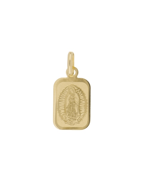 Medalla cuadrada virgen de guadalupe de oro amarillo 14 K 1