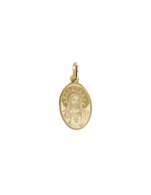 Medalla ovalada sagrado corazón de oro amarillo 14 K 1