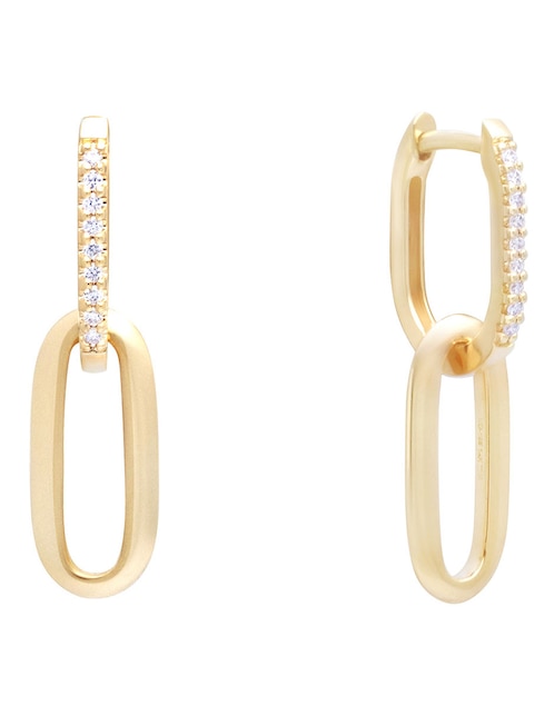 Aretes de eslabones Riccardo Orsato de oro con acabado pavé diamante