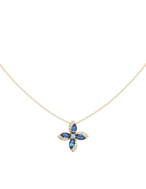 Collar de flor de oro amarillo 14 K 1