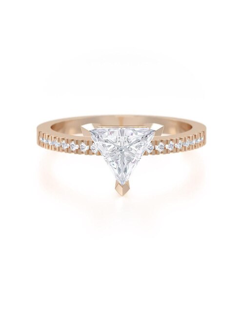 Anillo de compromiso de oro 10 K zirconia 1
