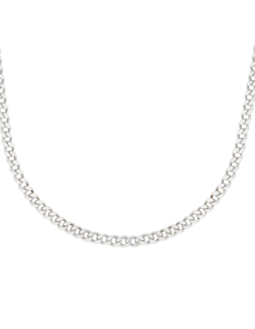 Collar de eslabones Dinasti de oro blanco 14 K
