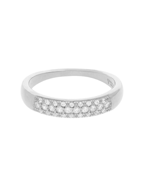 Anillo 10 k de oro rosa zirconia brillante 1