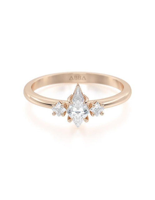 Anillo de compromiso de oro 14 K zirconia 1