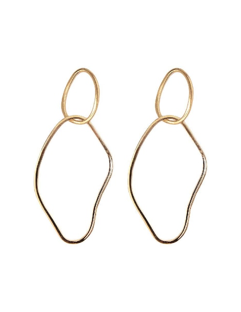 Aretes de aro circulares Flowing With Nature de plata P 925 con acabado baño de oro 1