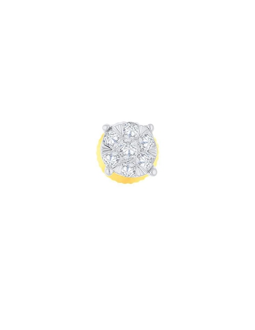 Broqueles circulares de oro amarillo 14 K con acabado brillante diamante
