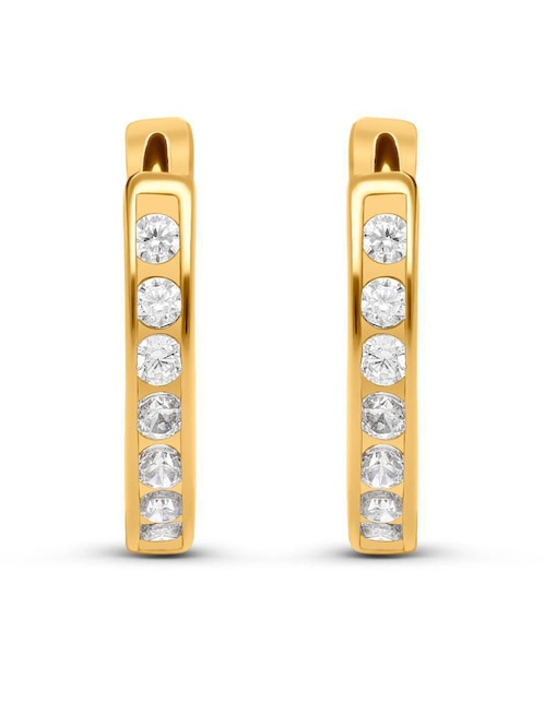 Arracadas Joyerías Bizzarro de oro con acabado brillante zirconia