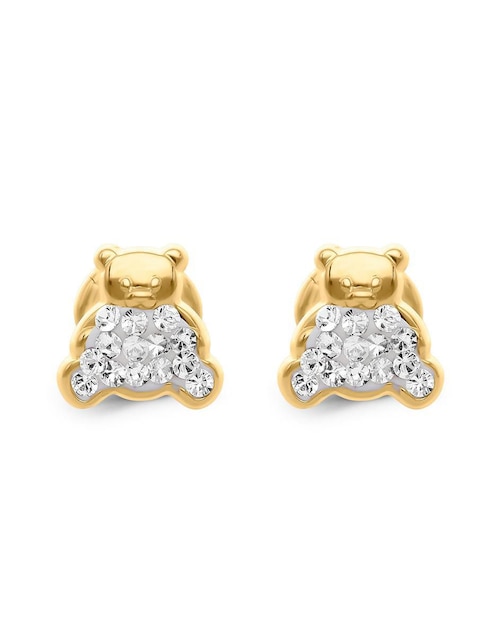 Broqueles de oso Joyerías Bizzarro de oro con acabado brillante zirconia