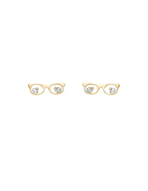 Broqueles de ojo Joyerías Bizzarro de oro amarillo 10 K con acabado brillante zirconia