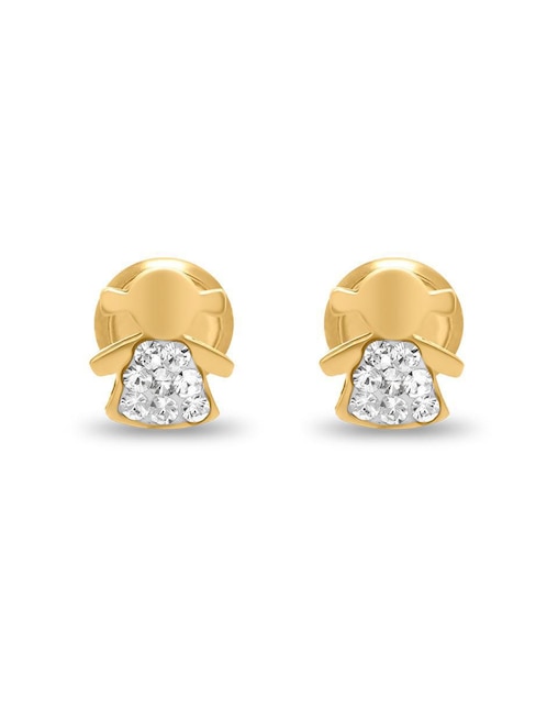 Broqueles de flor Joyerías Bizzarro de oro con acabado brillante