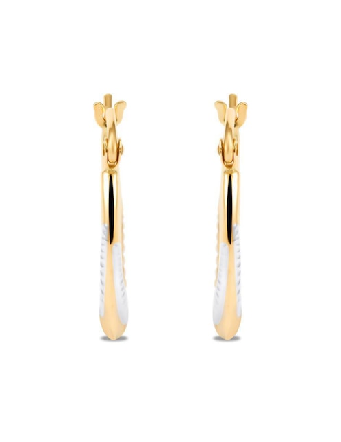 Arracadas Joyerías Bizzarro de oro amarillo 14 K con acabado brillante