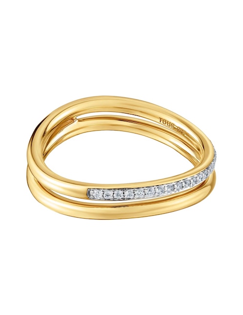 Anillo con gema redondo Tous New Hav de oro amarillo diamante brillante
