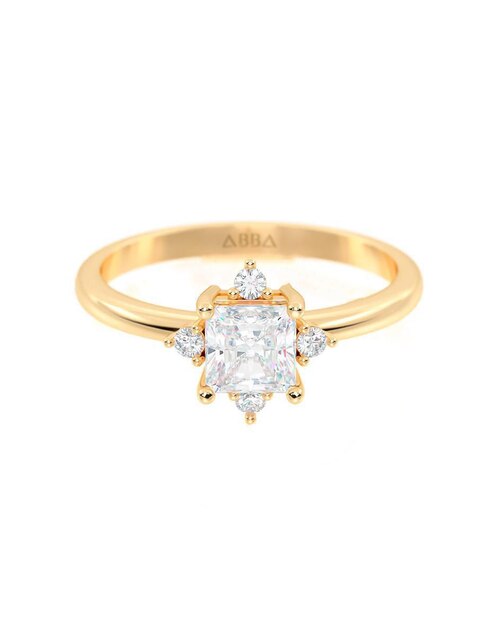 Anillo de compromiso de oro 14 K zirconia Anillo de compromiso de oro 14 K zirconia