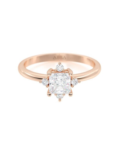 Anillo de compromiso de oro 14 K zirconia 1