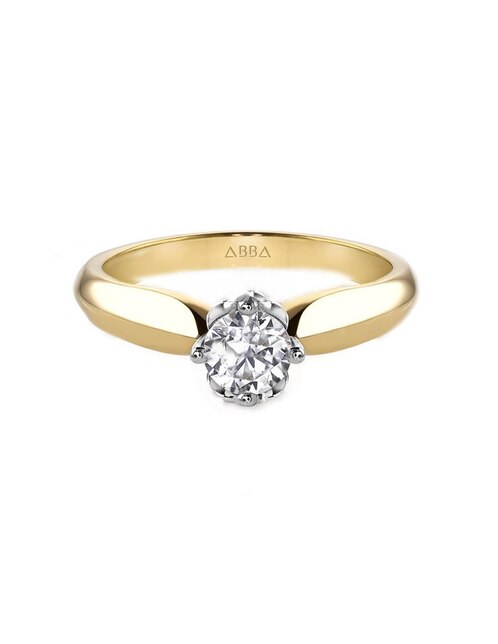 Anillo de compromiso de oro 10 K zirconia