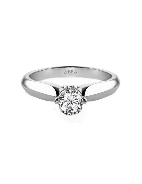 Anillo de compromiso de oro 14 K zirconia 1