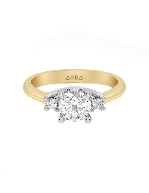 Anillo de compromiso de oro 10 K zirconia