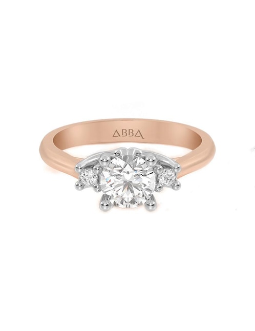 Anillo de compromiso de oro 10 K zirconia 1