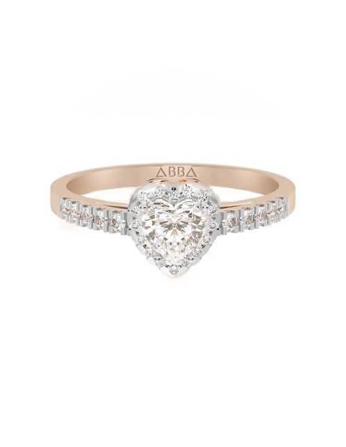 Anillo de compromiso de oro 14 K zirconia 1