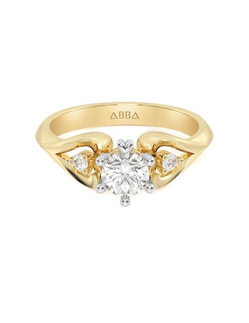 Anillo de compromiso "de" oro 14 k abba joyas no aplica zirconia
