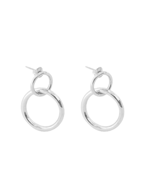 Aretes circulares Teresa Díaz Joyería Mexicana de plata P 925 con acabado brillante