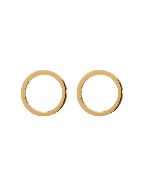 Aretes de aro circulares Teresa Díaz Joyería Mexicana Somos Uno de plata P 925 con acabado baño de oro