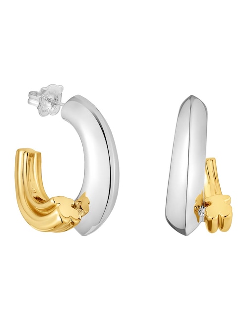 Aretes de aro circulares Tous 1950 de plata P 925 con acabado brillante