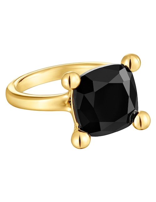 Anillo con gema cuadrado Tous Color Black de plata P 925 ónix baño de oro