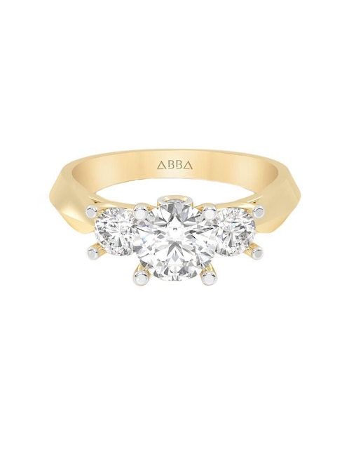 Anillo de compromiso de oro 10 K zirconia