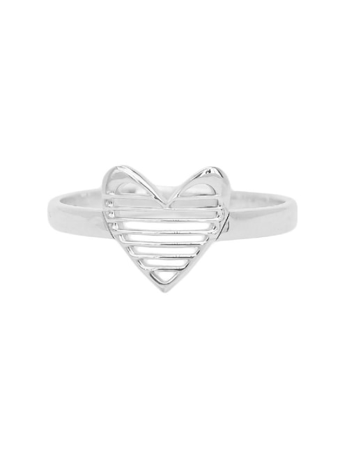 Anillo de corazón Teresa Díaz Joyería Mexicana P 925 de plata pulido